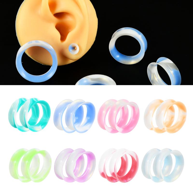 ボディピアス メンズ レディース ユニセックス シリコン製 軽量 薄型 柔軟 中空 ホロー フレアトンネル..