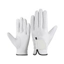 ゴルフグローブ メンズ レディース 左手用 片手 滑り止め 吸汗速乾 薄手 通気性 耐久性 本革 羊革 ソフト グリップ力 スポーツ アウトドア おしゃれ ホワ...
