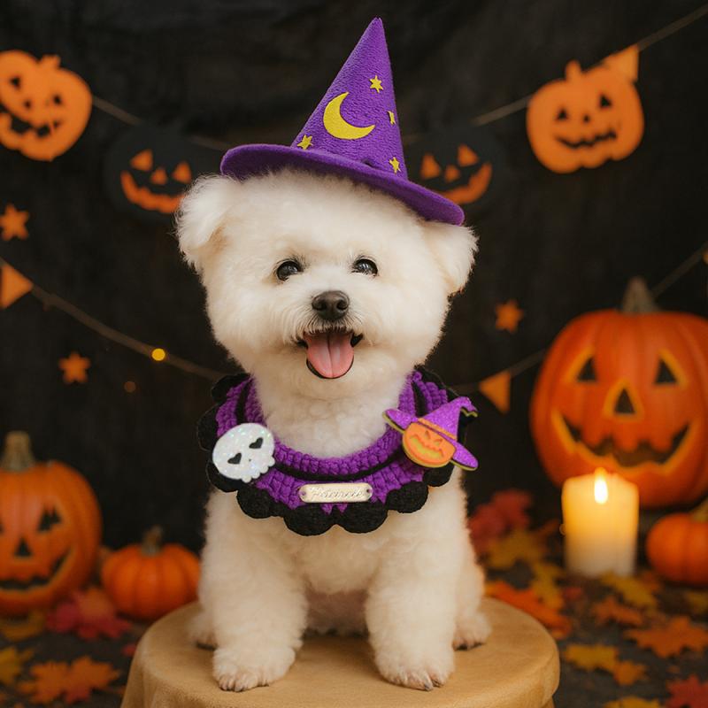 ペット用バンダナ 犬猫兼用 小型犬 子犬用 よだれかけ スタイ ハロウィン イベント 祝日 かぼちゃ おば..