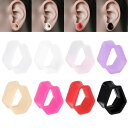 イヤーゲージ 男女兼用 シリコン製 柔軟 厚手 中空 ボディピアス カラフル 複数カラー 六角形 台形 コフィン型 おしゃれ 耳拡張 アクセサリー(x2)