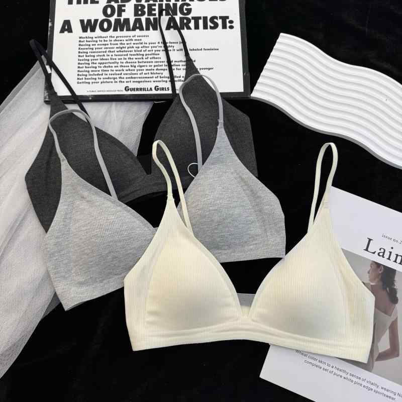 ブラジャー レディース 下着 エレガント ノンワイヤー フレンチスタイル シームレス 寄せ上げ 吸汗速乾 通気性 薄手 深Vネック 三角カップ 美背 バックオープン 快適 ストレスフリー 夏用 谷間メイク