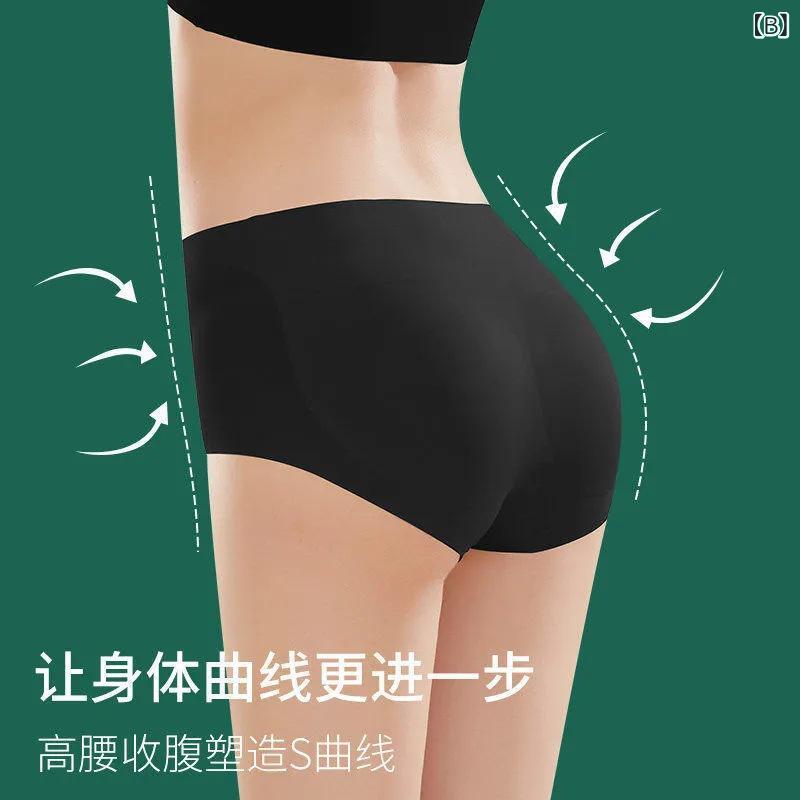 補正下着 レディース 無縫製 シームレス ヒップアップ 桃尻 ウエストシェイパー ヒップパッド入り お腹引き締め スタイルアップ 薄手 ナイロン 三角ショーツ 肌色 黒 mzymzy-10507245 モズラボ サンプル画像3