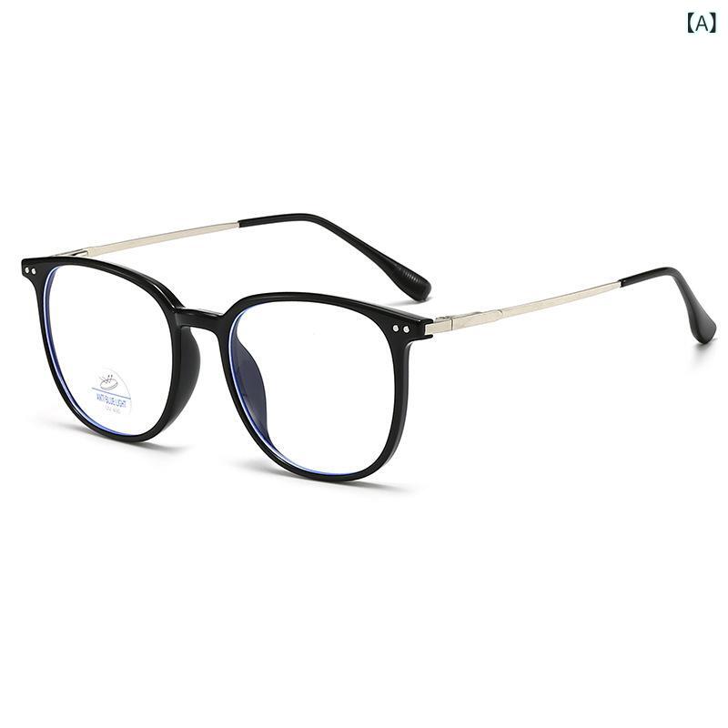 伊達メガネ 男女兼用 ブルーライトカット 軽量 TR90 フルリム ラウンドフレーム PCメガネ スマホメガネ..