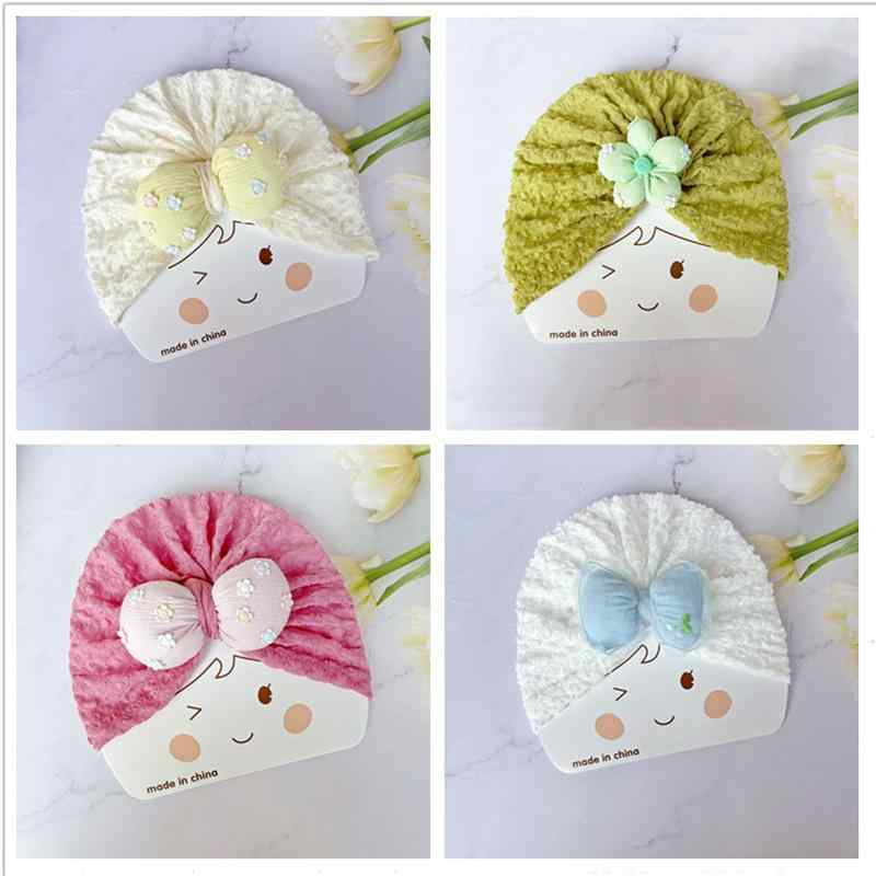 ベビー帽子 女の子 新生児 乳幼児 囟門保護 春夏用 薄手 ポリエステル 花柄 ドット柄 ターバン風 バブルキャップ 通気性 軽量