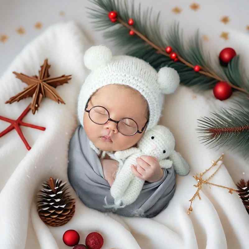 ベビーコスチューム 新生児 男の子 女の子 記念撮影 かわいい 羊さん ニット衣装 アクリル素材 柔らか..