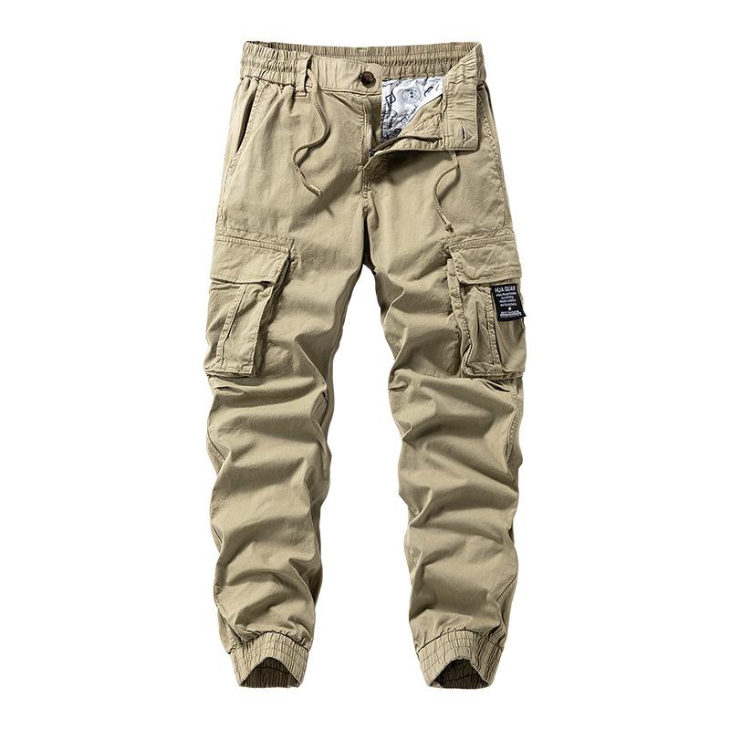 Work Pants - ワークパンツ メンズ コットン100% 多ポケット カーゴ ストレート ロングパンツ ゆったり 作業着 ルームウェア カジュアル オールシーズン 耐摩耗性