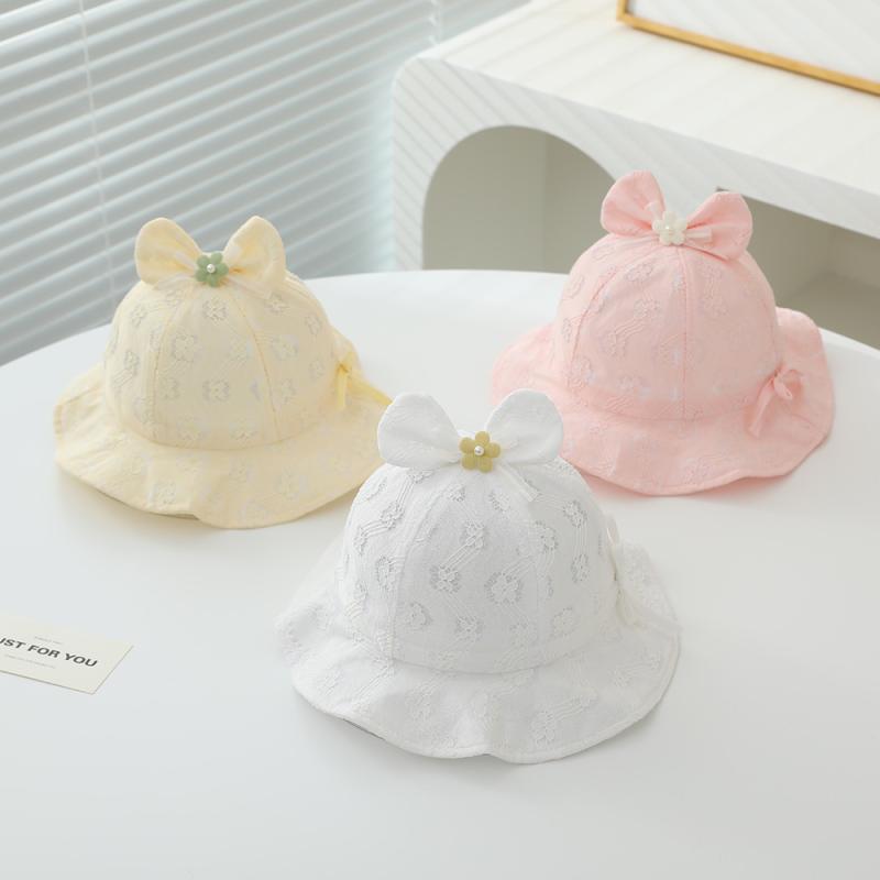 バケットハット ベビー 女の子 赤ちゃん 子供用 日よけ UVカット 通気性 つば広 小花柄 リボン かわい..