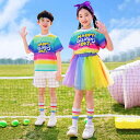 校服 キッズ 男女兼用 春夏 半袖 幼稚園 小学生 園児服 クラスTシャツ 発表会 ダンス チアリーディング 卒業写真 団体 衣装 綿素材 肌に優しい パンツセ...