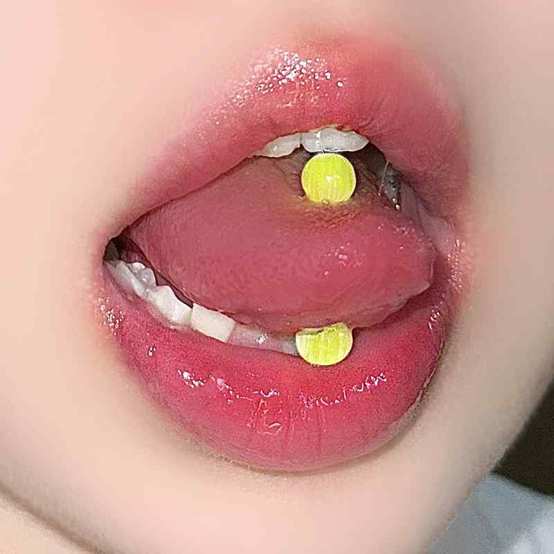 ボディピアス 男女兼用 スクリュー式 アクリル製 キャッツアイ ボール 舌ピアス ニップルピアス マカロンカラー キャンディカラー ポップ おしゃれ