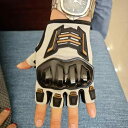 グローブ メンズ レディース バイク用 夏用 滑り止め 耐摩耗 プロテクター 通気性 防風 タッチスクリーン対応 ハードシェル メッシュ素材 ハーフフィンガー ...