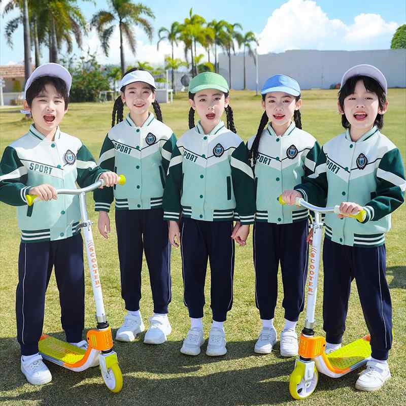 学校制服 小学生 幼稚園児 キッズ 子供用 春夏秋 スポーツウェア 体操服 綿混 やわらか素材 上下セット 野球ユニフォーム風 団体服 通学 クラスTシャツ 赤