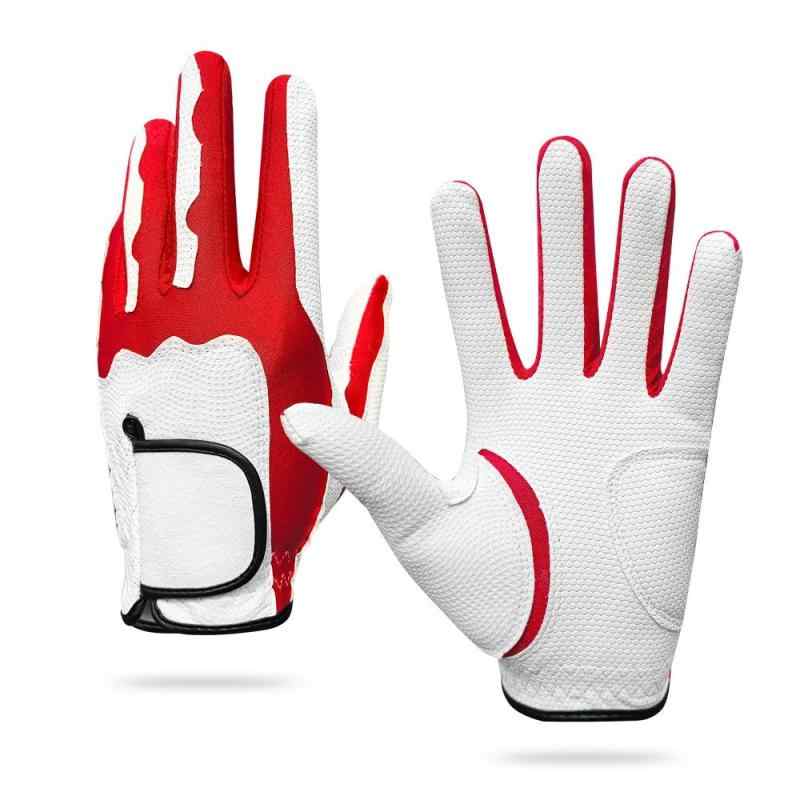 ゴルフグローブ 男女兼用 柔らか快適フィット 耐摩耗 滑り止め PUライクラ混紡素材 コットン ホワイト ゴルフ用品 練習用(4)