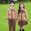 スクールニットセーター キッズ 男女兼用 英国風 学院スタイル 春秋 幼稚園 小学生向け 制服 発表会 フォーマル コットンブレンド