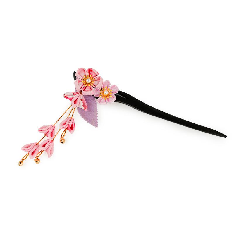 ヘアアクセサリー 和風 花細工 布製 フラワー タッセル 簪 まとめ髪 上品 エレガント 髪飾り 浴衣 着物 成人式 卒業式 七五三 結婚式 パーティー