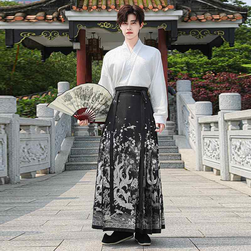 漢服 メンズ 通気性 涼しい 麻混紡 春夏 新中華風 中国伝統衣装 刺繍 ジャガード織り 高級感 ドロップ..