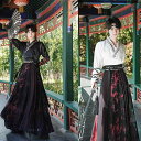 漢服 メンズ 中国風 武侠風 交襟 ジャカード トップス ダブルレイヤー レース フレア ロング丈ローブ カップルセットアップ 麻混 ポリエステル 大きいサイズ 春秋 旅行 イベント コスプレ 黒 白