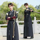 漢服 メンズ 刺繍 中国風 武侠風 成人式 礼服 舞台 ステージ衣装 発表会 シェニール 伸縮性 ストレッチ素材 ブラック かっこいい 華やか(3)