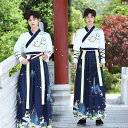 漢服 メンズ レディース 男女兼用 ユニセックス 新チャイナスタイル 中国風 武侠 剣客 コスプレ 衣装 コスチューム 上下セット 学生服 制服 発表会 民族舞...