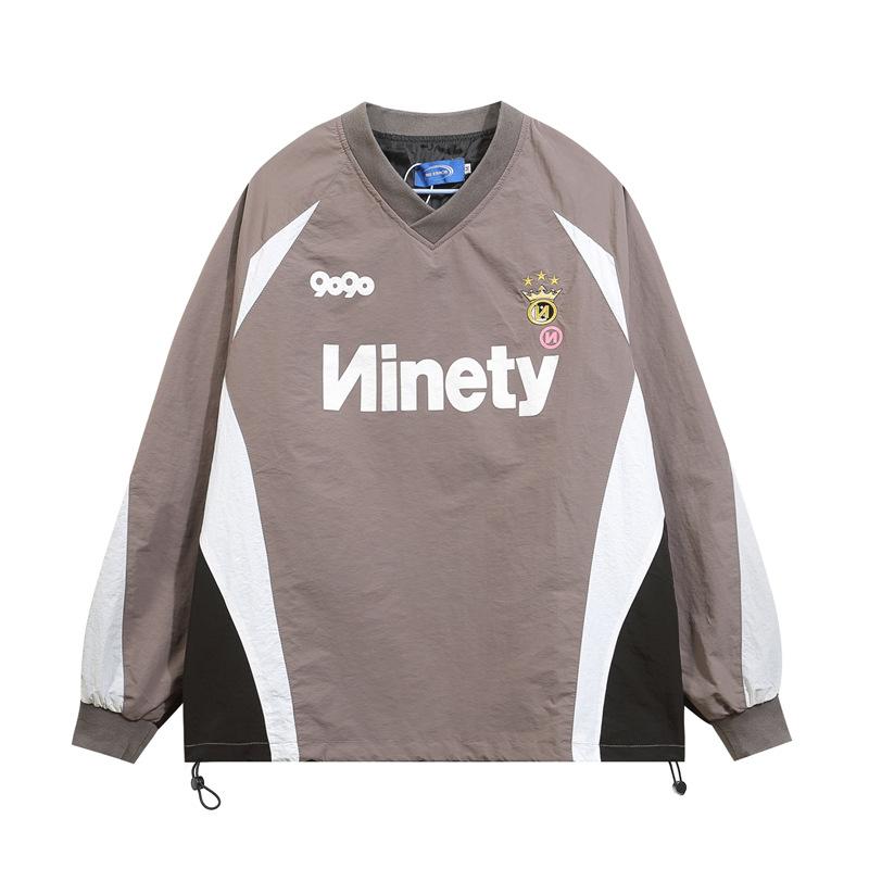 トレーナー メンズ アメリカンカジュアル 機能的 切り替え 防水 プルオーバー アウトドア 秋冬 ルーズフィット 着回し トップス ポリエステル素材 ロゴプリント