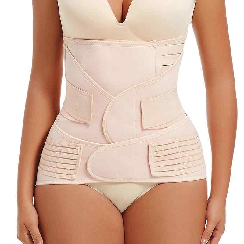 骨盤ベルト レディース 産後ケア 3点セット ウエストニッパー コルセット 腹帯 自然分娩 帝王切開 兼用..