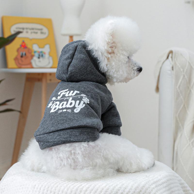 ドッグウェア 犬服 フリース素材 あたたかい スモーキーグレー パーカー カジュアル ペットウェア ポリ..