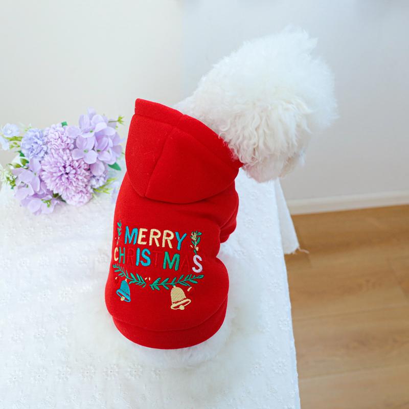 犬猫服 ドッグウェア キャットウェア クリスマス 鈴付き フード付き パーカー かわいい 暖かい 防寒 あ..