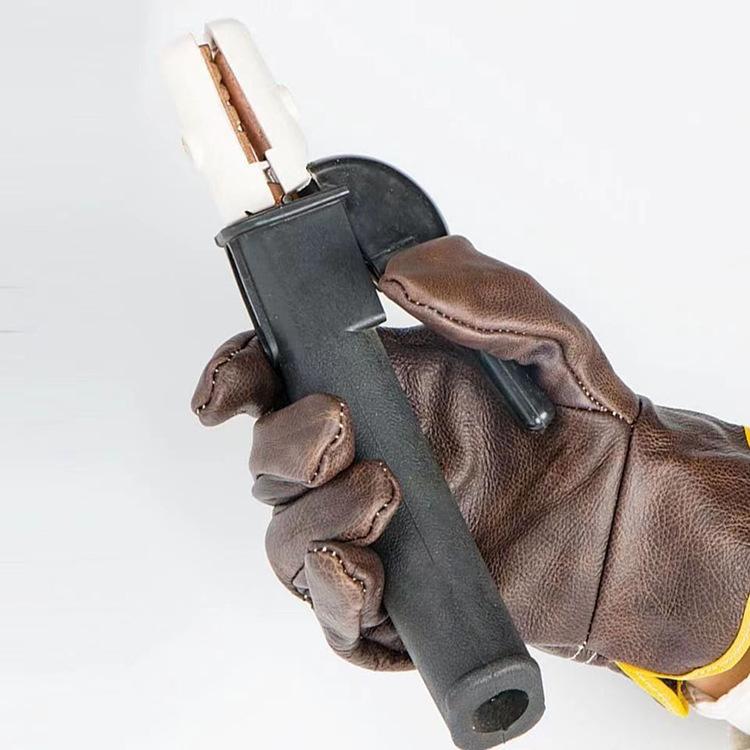 作業用手袋 安全 保護 プロ仕様 牛革製 耐熱性 難燃性 やけど防止 耐摩耗性 頑丈 機械保護 溶接作業 溶..