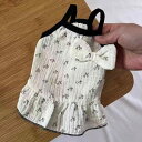 犬服 猫服 ドッグウェア キャットウェア 柔らか 肌触り 通気性 薄手 軽量 春夏 コットンガーゼ ポリエステル素材 小型犬 中型犬 サスペンダーワンピース ドレス かわいい チェリー柄 くま柄 テディ ビション ポメラニアン