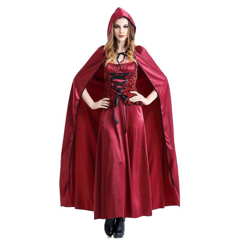 コスプレ 衣装 レディース ハロウィン クリスマス イベント 仮装 赤ずきん 童話 キャラクター 欧米風 ファンタジー かわいい アニメ ワンピース ドレス セット