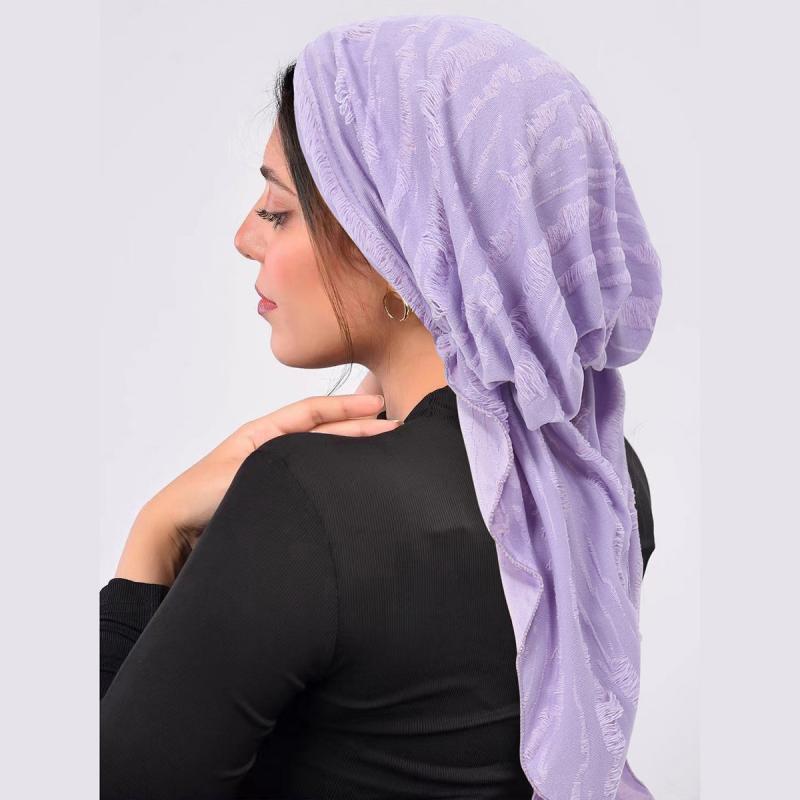 ターバンキャップ レディース ムスリム 接触冷感 通気性 無地 ポリエステル 透かし編み フェザーモチー..