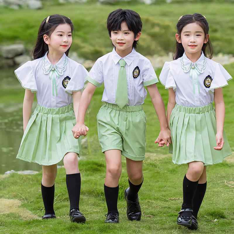 制服 キッズ 男女兼用 春夏 小学生 幼稚園 発表会 合唱 舞台 衣装 入学式 卒業式 英国風 半袖 セットア..