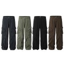カーゴパンツ メンズ レディース アメリカンレトロ ストリート 多機能ポケット ワイド ルーズ ゆったり オーバーサイズ ロング丈 コットン イージーケア シワになりにくい 耐久性 オールシーズン カジュアルパンツ 普段使い