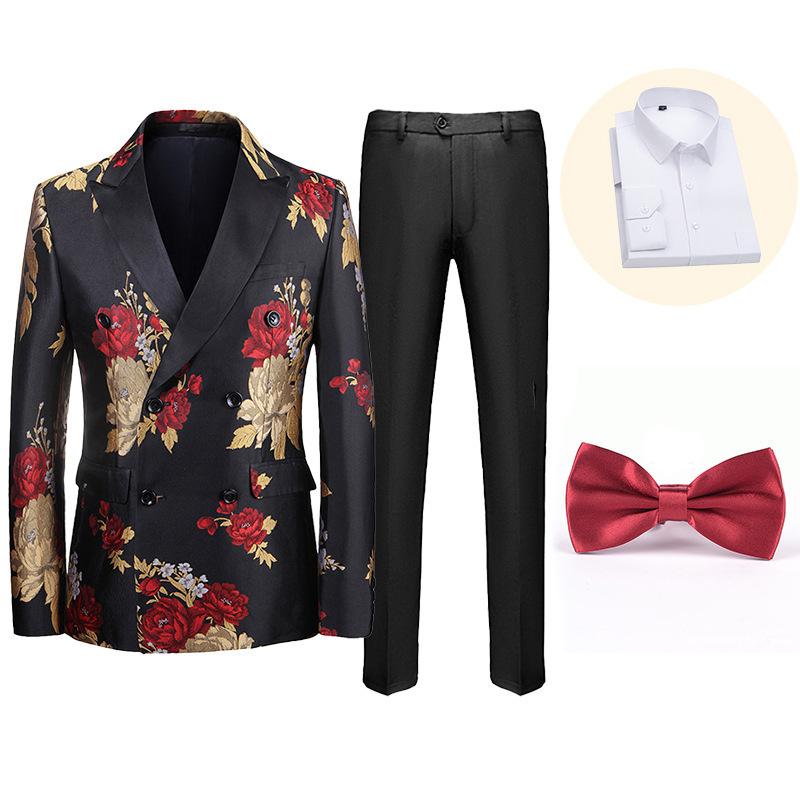 スーツ メンズ ダブルブレスト スリムフィット 大きいサイズ ビジネス 結婚式 披露宴 礼服 フォーマル パーティ 欧米風 ブリティッシュスタイル オールシーズン ポリエステル混紡 アセテート セットアップ 上下セット