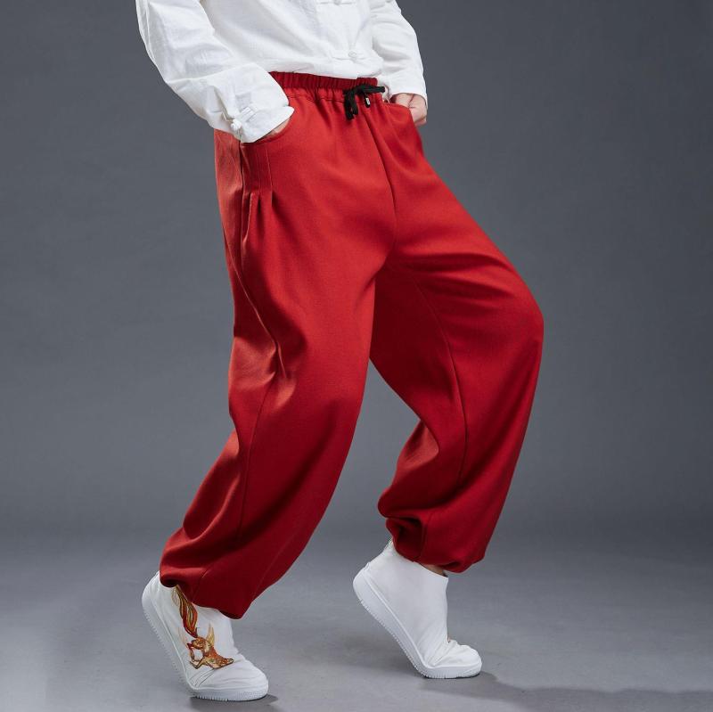 パンツ メンズ フリース 裏起毛 ゆったり ルーズフィット 裾絞り テーパード ロング丈 カジュアル 民族..