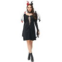 ワンピース レディース ハロウィン コスプレ 衣装 セクシー 悪魔 魔女 編み上げ 舞台 ステージ 演劇 ポリエステル素材 欧米 ファンタジー