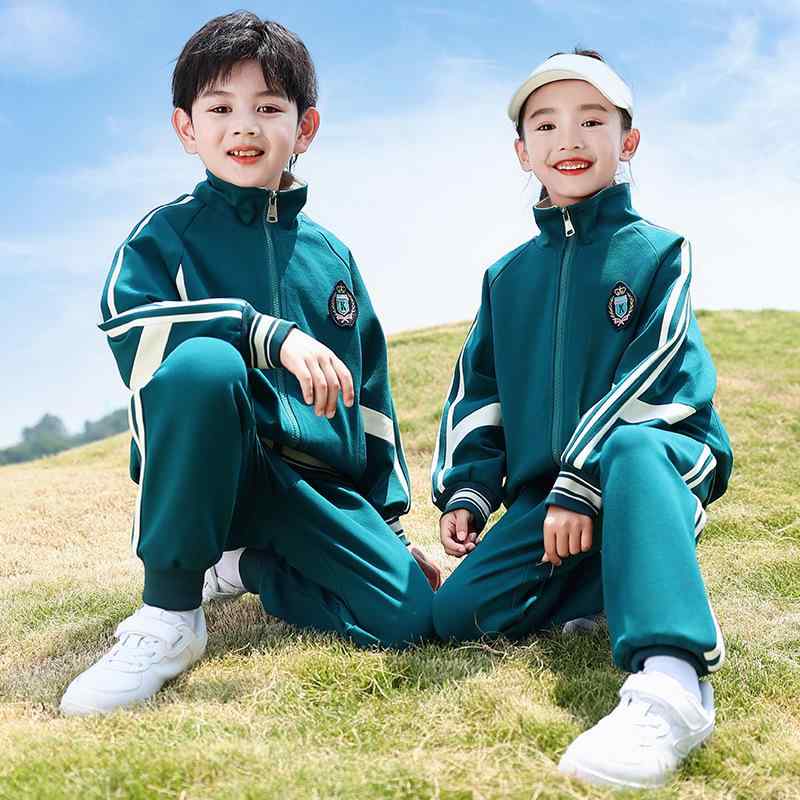 スクールウェア ジュニア 男女兼用 春秋 運動着 ジップアップ 3点セット 綿混素材 ソフトな着心地 幼稚園 小学生 中学生 通学 通園 卒業式 入学式 発表会 カジュアル セットアップ