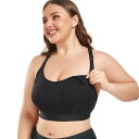 マタニティ 授乳兼用ブラ スポーツ ノンワイヤー 前開き フルカップ 美背 産前産後対応 大きいサイズ コットン シンプル ブラック(x2)