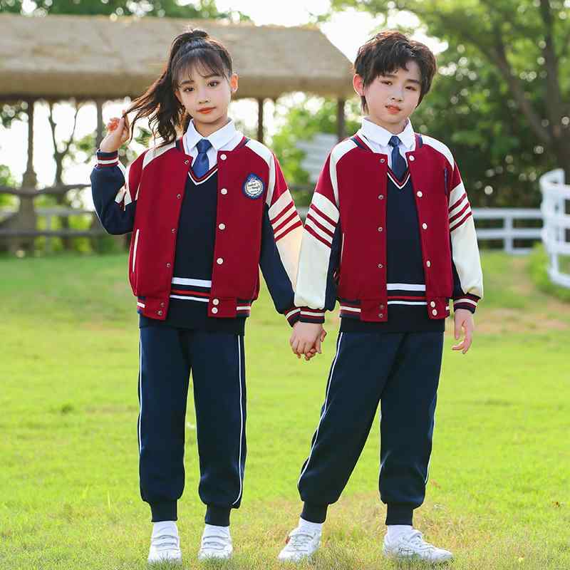 セットアップ キッズ ジュニア 小学生 幼稚園児 男の子 女の子 男女兼用 春秋 スクール制服風 英国風 カレッジ風 運動着 スポーツウェア 綿 コットン 柔らか 3点セット