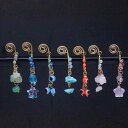 鼻ピアス 男女兼用 フェイク 穴なし ノーズクリップ ノーズリング ステンレス製 電気メッキ加工 欧米風 ウェーブ アメジスト クリスタルビーズ 普段使い カジュアルスタイル