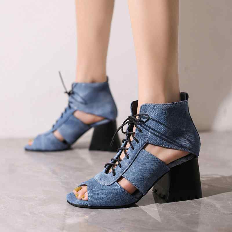 サンダル レディース ローマ レトロ ヴィンテージ オープントゥ 太ヒール 高め レースアップ ストラップ スエード 韓国風 セクシー 春夏 ブラック ワインレッド ヒョウ柄