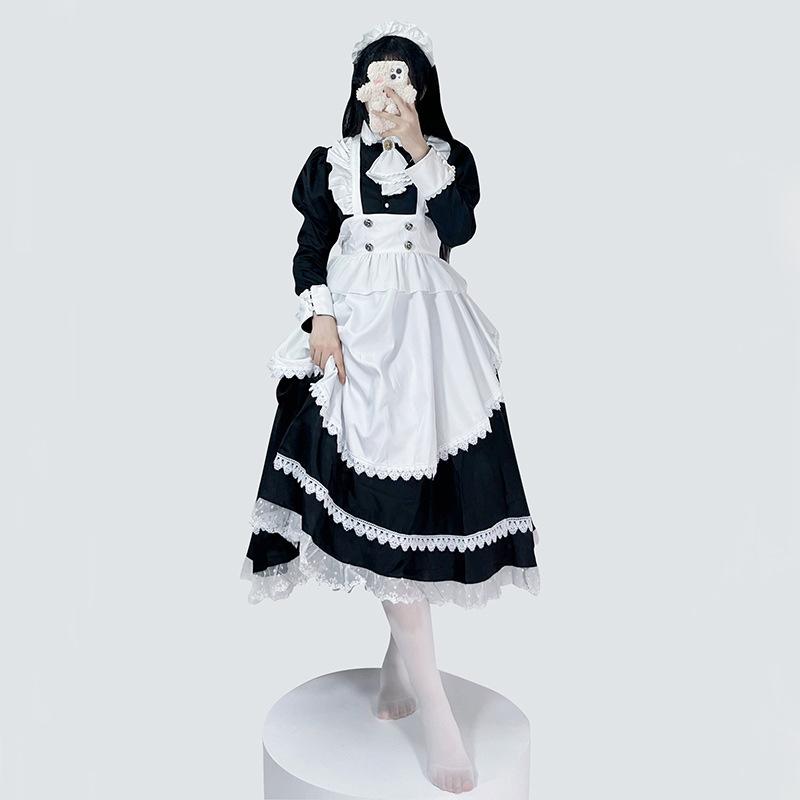 ワンピース レディース 英国風 貴族 長袖 メイド服 カフェ メイドカフェ 制服 ワークユニフォーム コス..