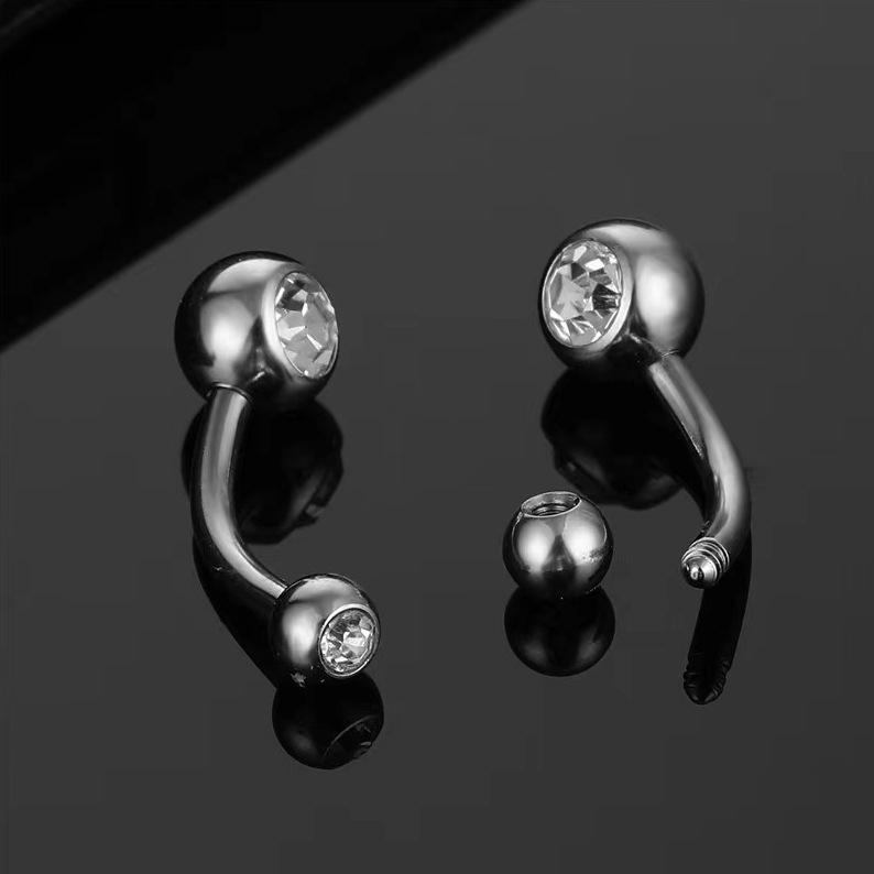 ボディピアス ユニセックス チタン製 ステンレス製 ストレートバー カーブバー リップ用 へそピアス 延長バー 電気メッキ加工 交換パーツ(x5)