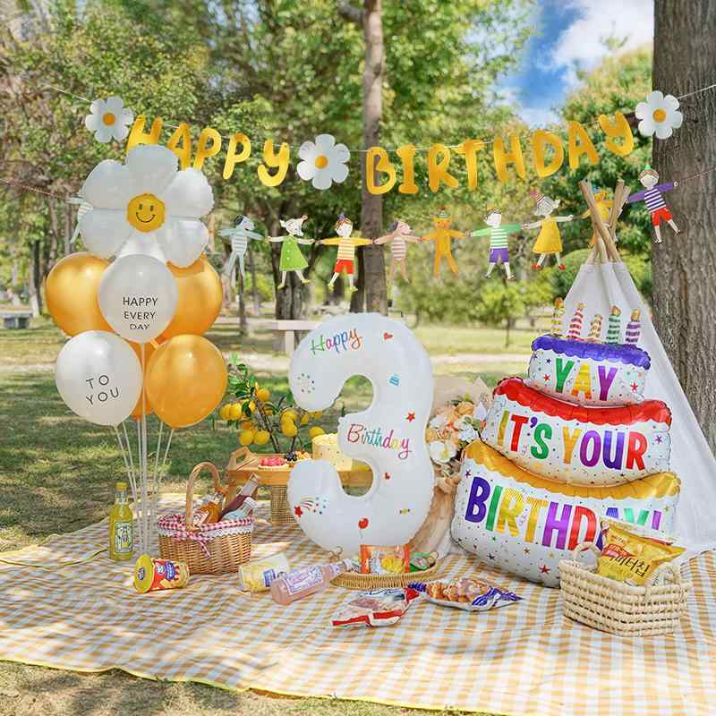 バルーン キッズ ベビー 誕生日 ピクニック パーティー SNS映え 飾り付け フォトプロップス マカロンカラー かわいい 1歳 屋外 イベント