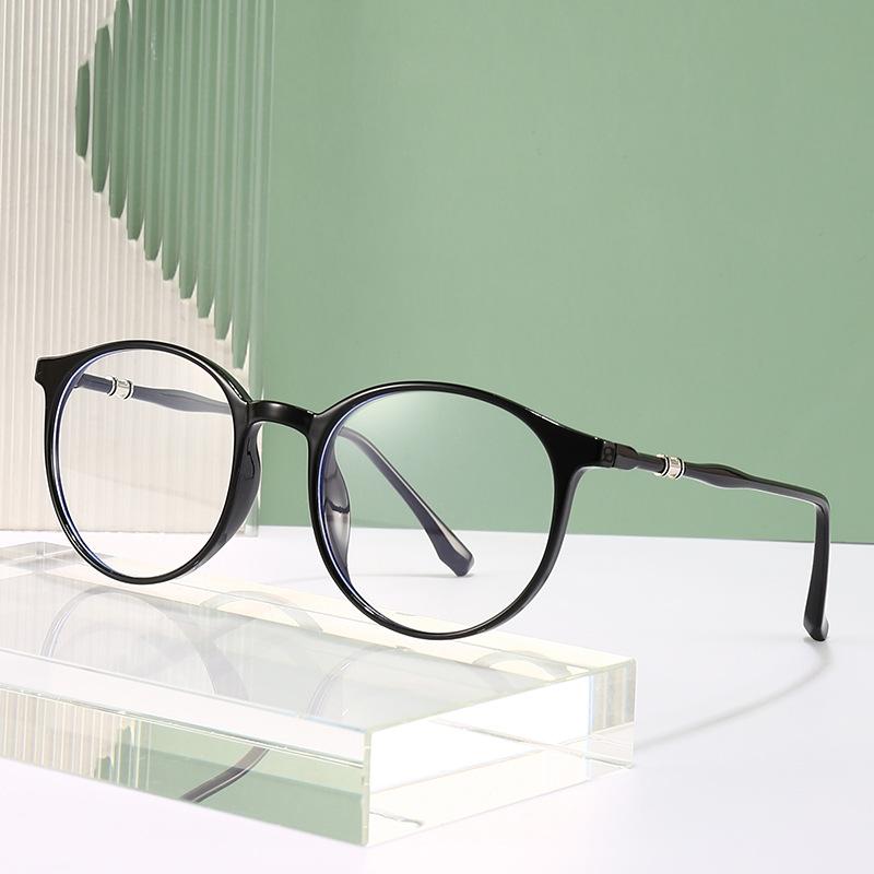 メガネ 男女兼用 ブルーライトカット PCメガネ 軽量 TR90 フレーム 丸型 ラウンド型 伊達メガネ 度なし..