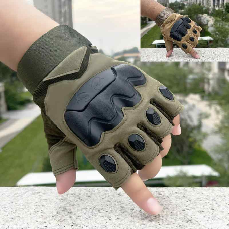 グローブ メンズ 男性用 ハーフフィンガー タクティカル アウトドア サイクリング 登山 ソフトシェル ..