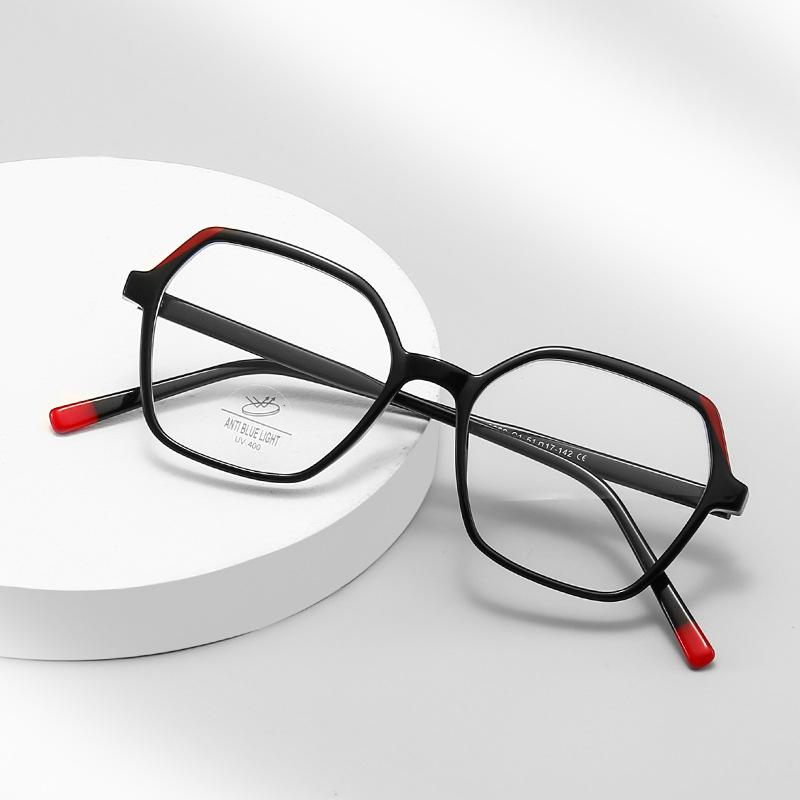 伊達メガネ 男女兼用 ブルーライトカット スッピン隠し TR90 軽量 柔軟 多角形 おしゃれ クリアフレーム 黒縁 PCメガネ スマホ対策 ファッション小物