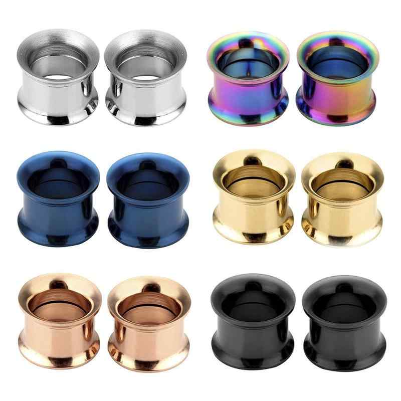 ボディピアス 男女兼用 14個セット ステンレス チタン鋼製 ダブルフレア スクリュープラグ 欧米風 パンク ヒップホップ ストリート系 電気メッキ加工 イヤーロブ スタイリッシュ(x2)