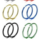 ボディピアス 男女兼用 18G ステンレス C型バー 8mm 12個セット 鼻 唇 耳 兼用 電気メッキ加工