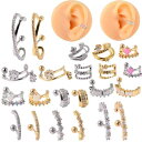 ピアス イヤリング イヤーカフ おしゃれ ロングライン ジルコニア オパール風 スター クロス ハート パール 韓国ファッション 銅製(x2)