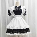コスプレ衣装 レディース メイド服 日系 モノクロ 小悪魔 ロリータ 萌え系 制服 仮装 ハロウィン イベント 舞台衣装 学園祭 かわいい 秋冬
